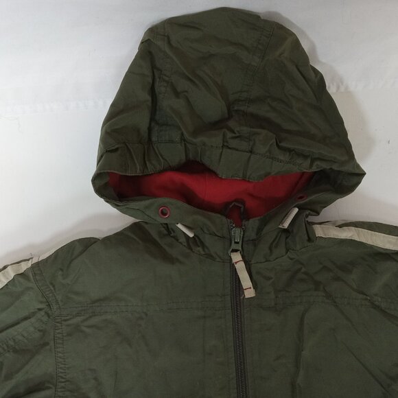 Boys Size 2 Windbreaker Light Jacket Coat Olive Green Outline Nylon - Picture 3 of 11